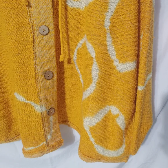 Great Cond. We The Free Mustard Knit Cardigan/Button Up Soft Hoodie Women's M - Picture 7 of 8